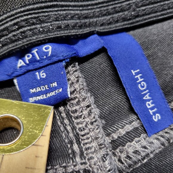 Apt 9 Womens Jeans Straight Leg Size 16 Stretch Cut Off Hem Gray - Picture 3 of 15